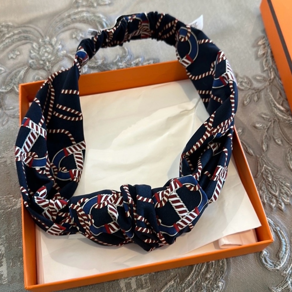 Hermes Navy Blue Gabi Headband
